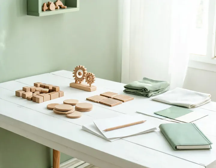 Organized toy design workspace