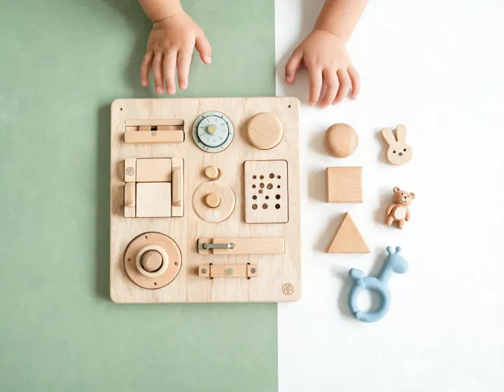 Montessori learning kit on a calm play table